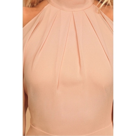 LULU'S Loving Moment Blush Cold-Shoulder Cutout Halter Maxi Dress SIze Small NWT - Picture 7 of 16